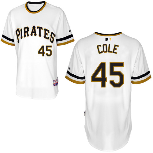 Gerrit Cole #45 MLB Jersey-Pittsburgh Pirates Men's Authentic Alternate White Cool Base Baseball Jersey